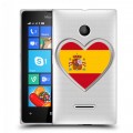 Полупрозрачный дизайнерский пластиковый чехол для Microsoft Lumia 435 флаг Испании
