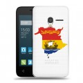 Полупрозрачный дизайнерский пластиковый чехол для Alcatel One Touch Pixi 3 (4.5) флаг Испании