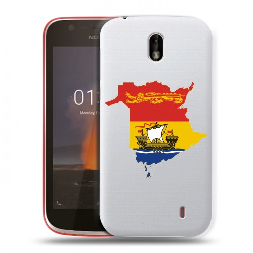 Полупрозрачный дизайнерский пластиковый чехол для Nokia 1 флаг Испании