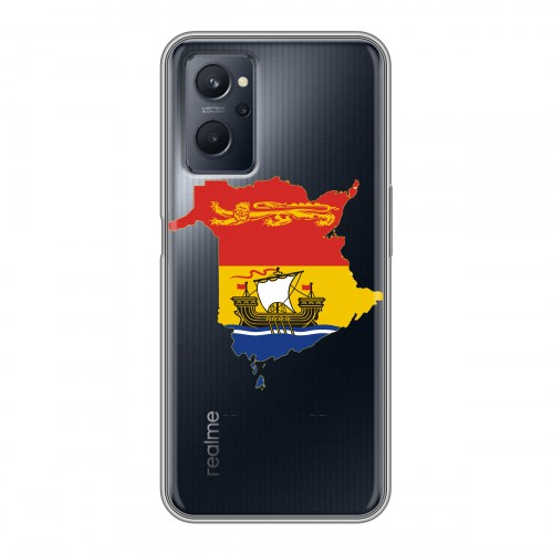 Полупрозрачный дизайнерский силиконовый с усиленными углами чехол для Realme 9i флаг Испании