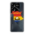 Полупрозрачный дизайнерский силиконовый чехол для Tecno Pova 5 4G флаг Испании