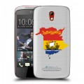 Полупрозрачный дизайнерский пластиковый чехол для HTC Desire 500 флаг Испании