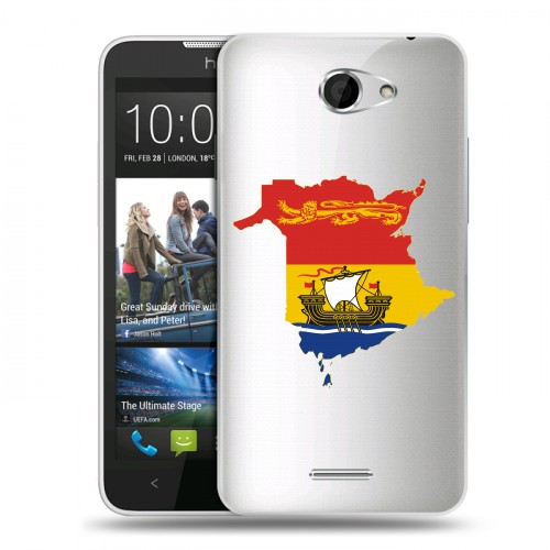 Полупрозрачный дизайнерский пластиковый чехол для HTC Desire 516 флаг Испании