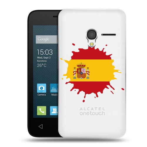 Полупрозрачный дизайнерский пластиковый чехол для Alcatel One Touch Pixi 3 (4.0) флаг Испании