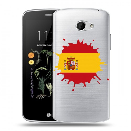 Полупрозрачный дизайнерский пластиковый чехол для LG K5 флаг Испании