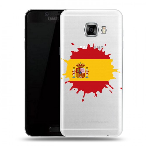 Полупрозрачный дизайнерский пластиковый чехол для Samsung Galaxy C5 флаг Испании