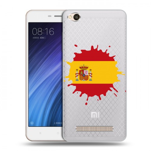 Полупрозрачный дизайнерский силиконовый чехол для Xiaomi RedMi 4A флаг Испании