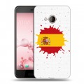 Полупрозрачный дизайнерский пластиковый чехол для HTC U Play флаг Испании