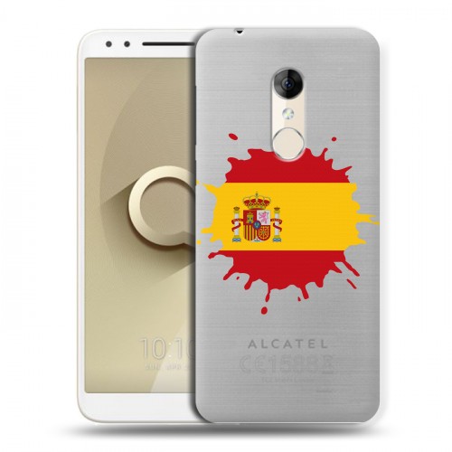 Полупрозрачный дизайнерский пластиковый чехол для Alcatel 3 флаг Испании
