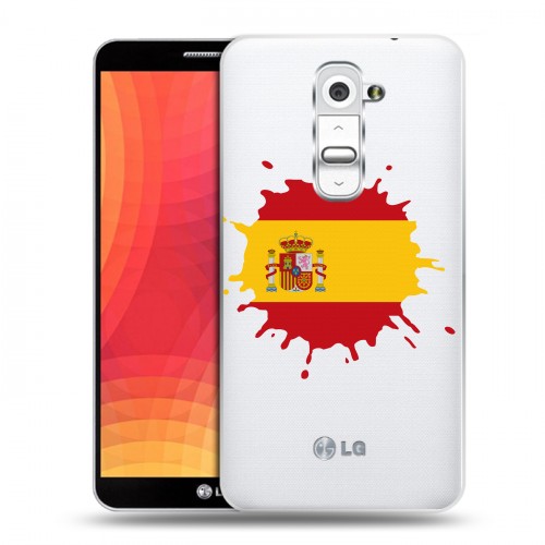 Полупрозрачный дизайнерский пластиковый чехол для LG Optimus G2 флаг Испании