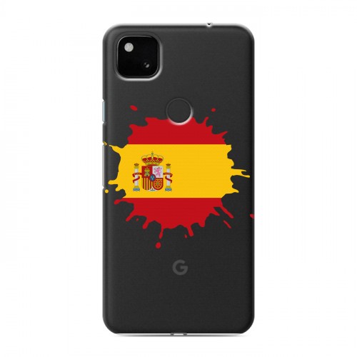 Полупрозрачный дизайнерский пластиковый чехол для Google Pixel 4a флаг Испании