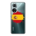 Полупрозрачный дизайнерский силиконовый с усиленными углами чехол для Huawei Honor 50 флаг Испании
