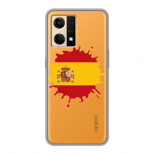 Полупрозрачный дизайнерский силиконовый чехол для OPPO Reno7 флаг Испании
