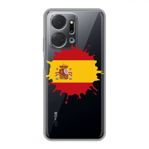 Полупрозрачный дизайнерский пластиковый чехол для Huawei Honor X7a флаг Испании