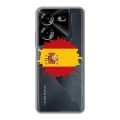Полупрозрачный дизайнерский силиконовый с усиленными углами чехол для Tecno Pova 5 4G флаг Испании