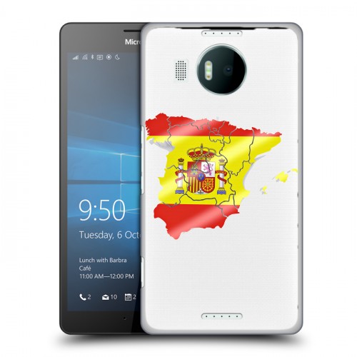 Полупрозрачный дизайнерский пластиковый чехол для Microsoft Lumia 950 XL флаг Испании