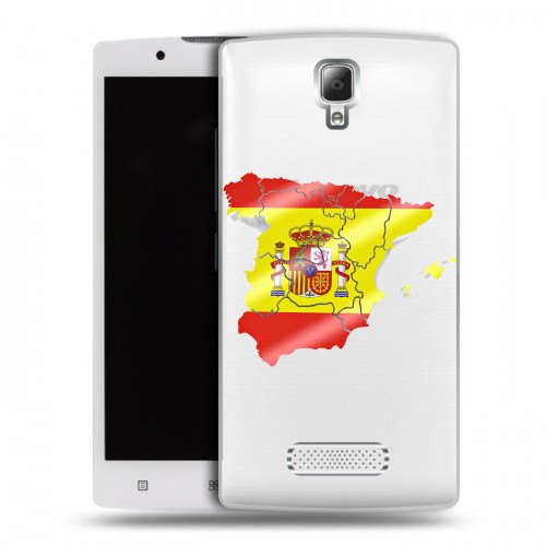 Полупрозрачный дизайнерский пластиковый чехол для Lenovo A2010 флаг Испании