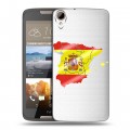 Полупрозрачный дизайнерский пластиковый чехол для HTC Desire 828 флаг Испании
