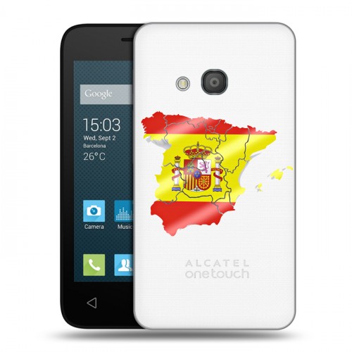 Полупрозрачный дизайнерский пластиковый чехол для Alcatel One Touch Pixi 4 (4) флаг Испании