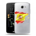 Полупрозрачный дизайнерский пластиковый чехол для LG K5 флаг Испании