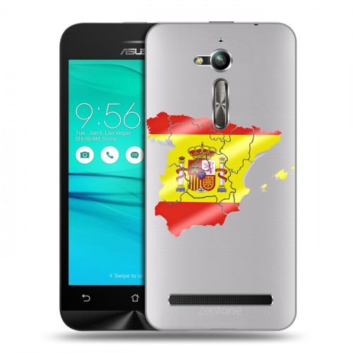 Полупрозрачный дизайнерский пластиковый чехол для ASUS ZenFone Go ZB500KL флаг Испании