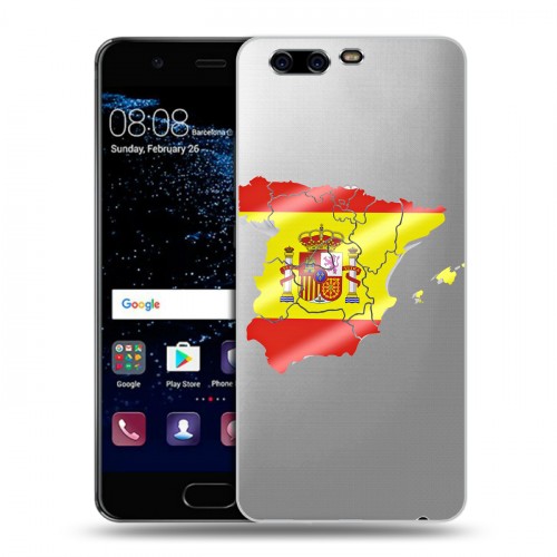 Полупрозрачный дизайнерский пластиковый чехол для Huawei P10 флаг Испании