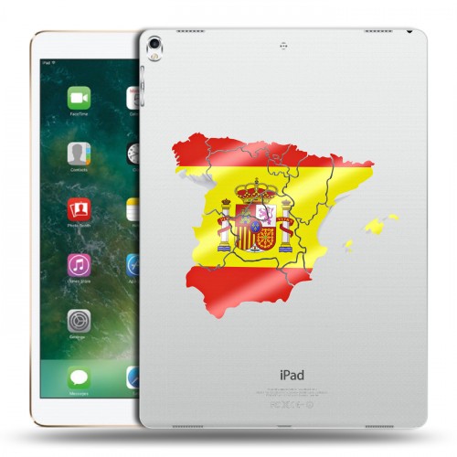 Полупрозрачный дизайнерский пластиковый чехол для Ipad Pro 12.9 (2017) флаг Испании