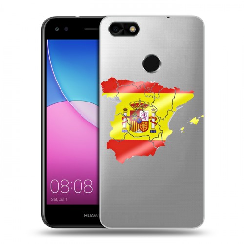 Полупрозрачный дизайнерский пластиковый чехол для Huawei Nova Lite (2017) флаг Испании