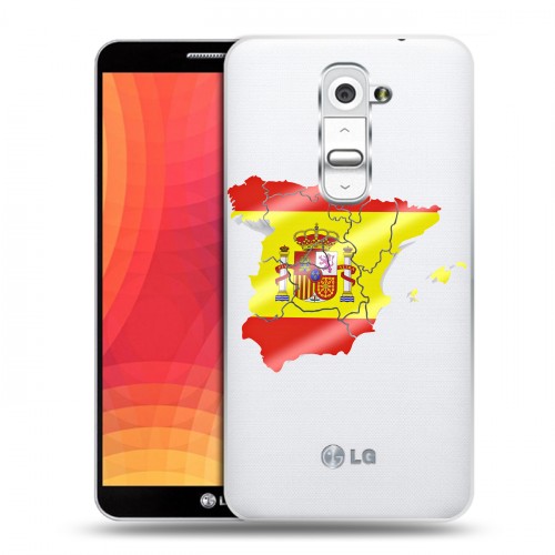 Полупрозрачный дизайнерский пластиковый чехол для LG Optimus G2 флаг Испании