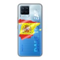 Полупрозрачный дизайнерский пластиковый чехол для Realme 8 флаг Испании