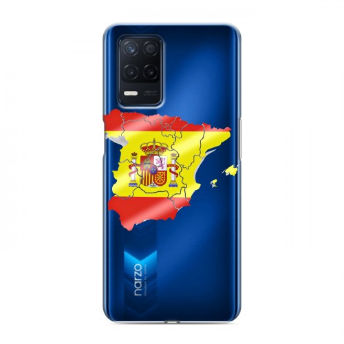 Полупрозрачный дизайнерский пластиковый чехол для Realme Narzo 30 5G флаг Испании