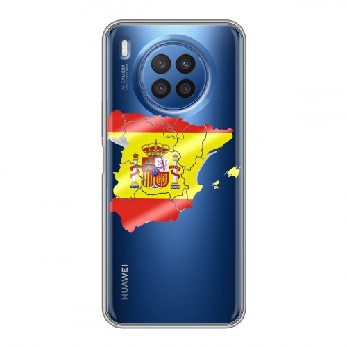 Полупрозрачный дизайнерский силиконовый с усиленными углами чехол для Huawei Nova 8i флаг Испании
