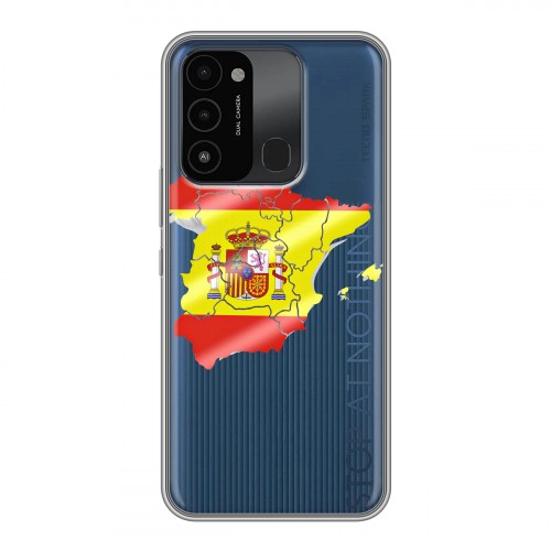 Полупрозрачный дизайнерский пластиковый чехол для Tecno Spark Go 2022 флаг Испании