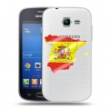 Полупрозрачный дизайнерский пластиковый чехол для Samsung Galaxy Trend Lite флаг Испании