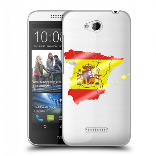 Полупрозрачный дизайнерский силиконовый чехол для HTC Desire 616 флаг Испании