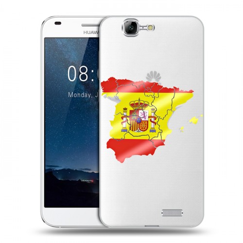 Полупрозрачный дизайнерский пластиковый чехол для Huawei Ascend G7 флаг Испании