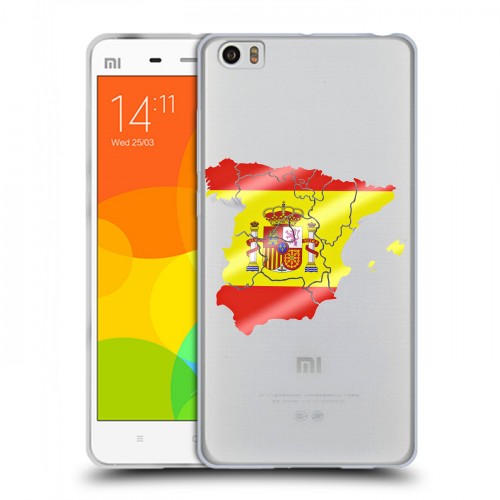 Полупрозрачный дизайнерский пластиковый чехол для Xiaomi Mi Note флаг Испании