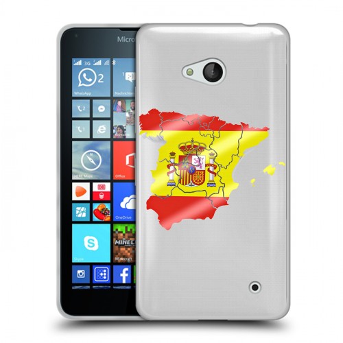 Полупрозрачный дизайнерский пластиковый чехол для Microsoft Lumia 640 флаг Испании