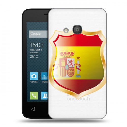 Полупрозрачный дизайнерский силиконовый чехол для Alcatel One Touch Pixi 4 (4) флаг Испании