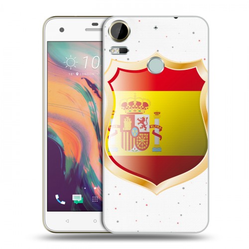 Полупрозрачный дизайнерский пластиковый чехол для HTC Desire 10 Pro флаг Испании