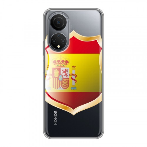 Полупрозрачный дизайнерский пластиковый чехол для Huawei Honor X7 флаг Испании