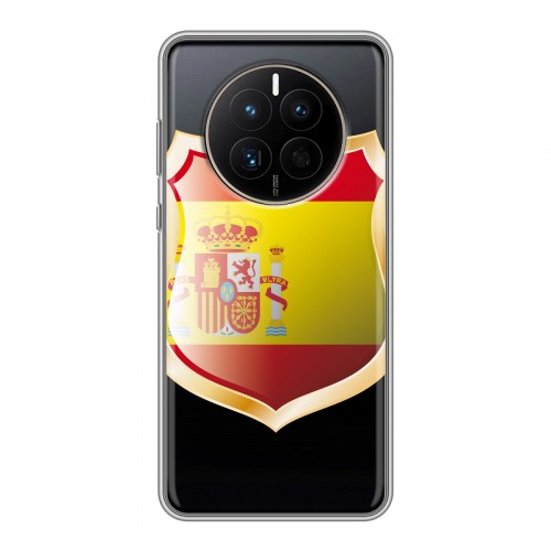 Полупрозрачный дизайнерский силиконовый с усиленными углами чехол для Huawei Mate 50 флаг Испании