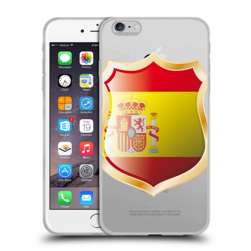 Полупрозрачный дизайнерский силиконовый чехол для Iphone 6 Plus/6s Plus флаг Испании
