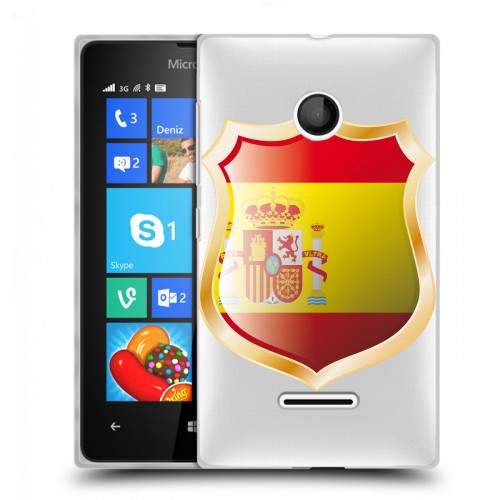 Полупрозрачный дизайнерский пластиковый чехол для Microsoft Lumia 435 флаг Испании