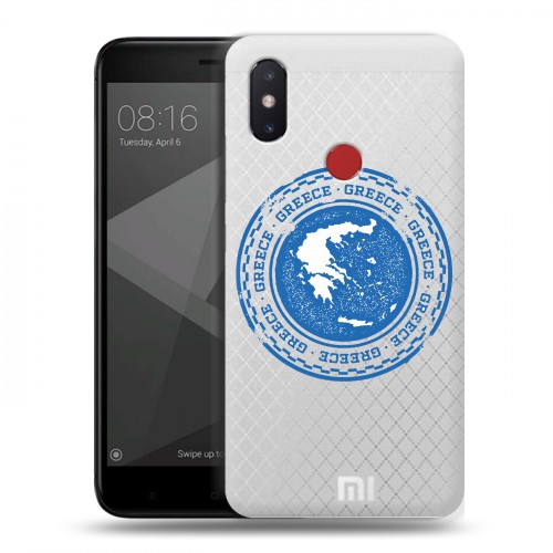 Полупрозрачный дизайнерский пластиковый чехол для Xiaomi Mi8 SE флаг греции