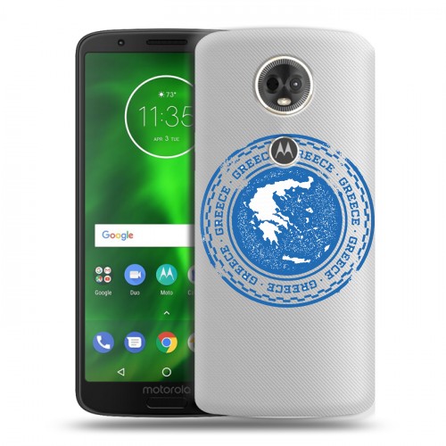 Полупрозрачный дизайнерский пластиковый чехол для Motorola Moto E5 Plus флаг греции