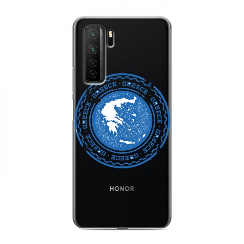 Полупрозрачный дизайнерский силиконовый с усиленными углами чехол для Huawei Honor 30S флаг греции