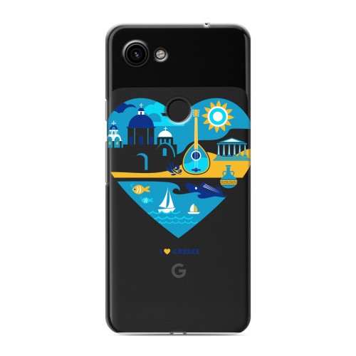 Полупрозрачный дизайнерский пластиковый чехол для Google Pixel 3a флаг греции