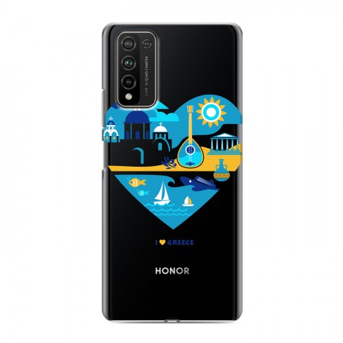 Полупрозрачный дизайнерский пластиковый чехол для Huawei Honor 10X Lite флаг греции