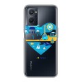 Полупрозрачный дизайнерский пластиковый чехол для Realme 9i флаг греции